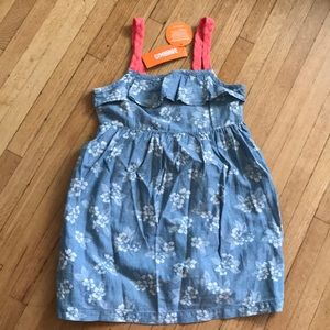 Girls blue Hawaiian print dress